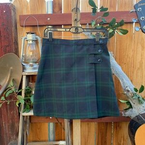 Vintage Punk Grunge Plaid Button Flap School Skirt/Shorts.
